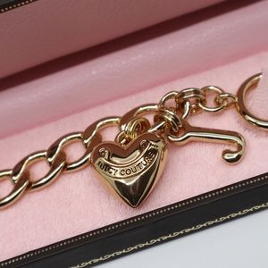 Juicy Couture Gold Puffed Heart Charm Bracelet